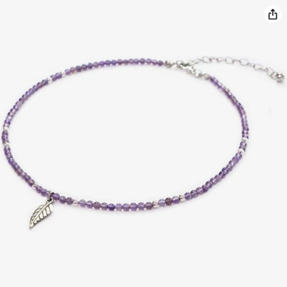 MHZ JEWELS Jewelry - Amethyst Stone Choker Necklace Sterling Silver Plated NWOT